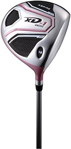 Aspire XD1 Ladies Womens Complete Right Handed Golf Clubs Set Includes Titanium Driver, S.S. Fairway, S.S. Hybrid, S.S. 6-PW Irons, Putter, Stand Bag, 3 H/C's Pink Sports & Outdoors - Image 2
