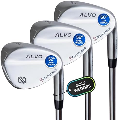 ALVO GOLF Premium Golf Wedges 52 56 60 Sets or Individual Wedges - Wedge Sets Mens Golf - Gap Wedge, Sand Wedge, lob Wedge Golf Club - Pitching Wedge for Men Right Hand - Wedges Golf - Golf Wedges Sports & Outdoors