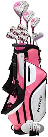 Top Line Ladies Pink Right Handed M5 Golf Club Set for Petite Ladies ( Height 5' to 5'3" ) , Includes Driver, Wood, Hybrid, 5,6,7,8,9, PW Stainless Irons, Putter, Graphite Shafts, Bag & 3 HCs : Sports & Outdoors