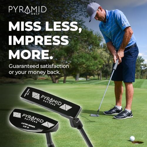 Pyramid Golf Putter for Improved Accuracy & Consistency – Gear Effect Grooves, High MOI, Precision Milled Face, Soft Feel Grip, Forgiveness on Mishits, Free Head Cover, Ideal for Inconsistent Stroke Sports & Outdoors - Image 5