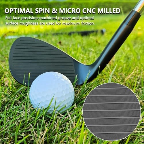 Forged Golf Wedge Set for Men or Individual 48/50/52/54/56/58/60 Degree Gap Wedge Sand Wedge for Men Right Hand,Milled Face for More Spin (Steel, Black, 52 Degrees, Stiff, Right) Sports & Outdoors - Image 4