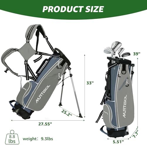 XDriveMax 6 Pieces Kids Golf Club Set, Junior Golf Club Set Ages 12-14 Includes Stand Bag, 1# Drive, 5# Hybrid, 6/7#, 9/P# Irons and Putter Right Hand for Boys Girls Sports & Outdoors - Image 6